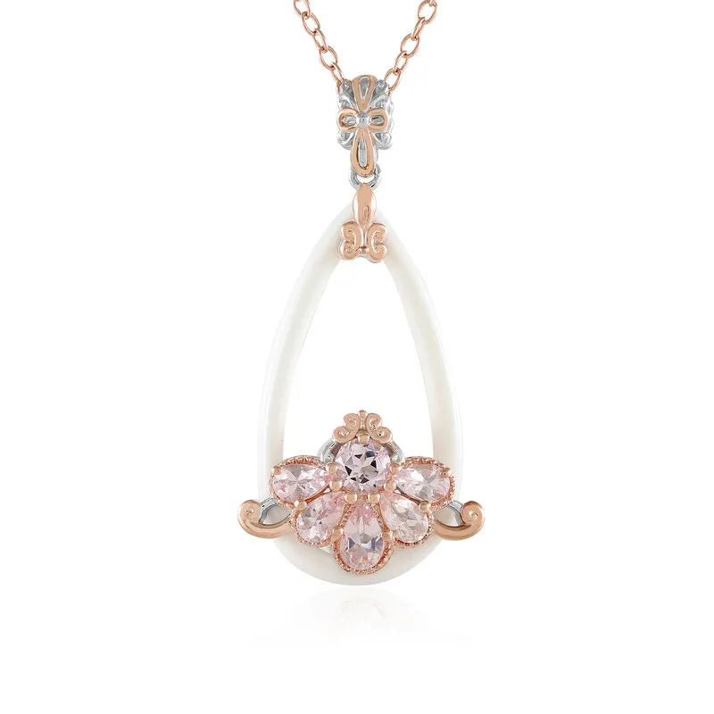 Collana in argento con Onice Bianca (Gems en Vogue)