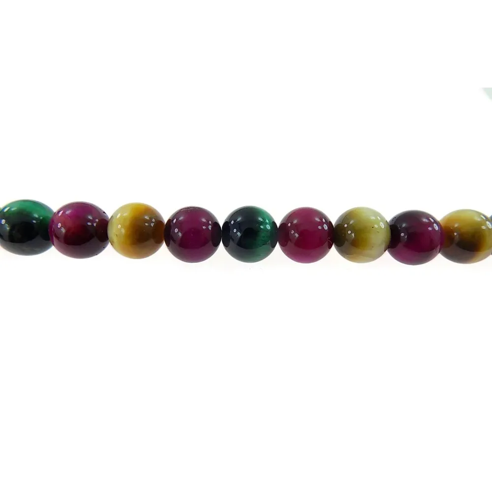 un filo di occhio di tigre mixcolor cabochon tondo 12 mm.