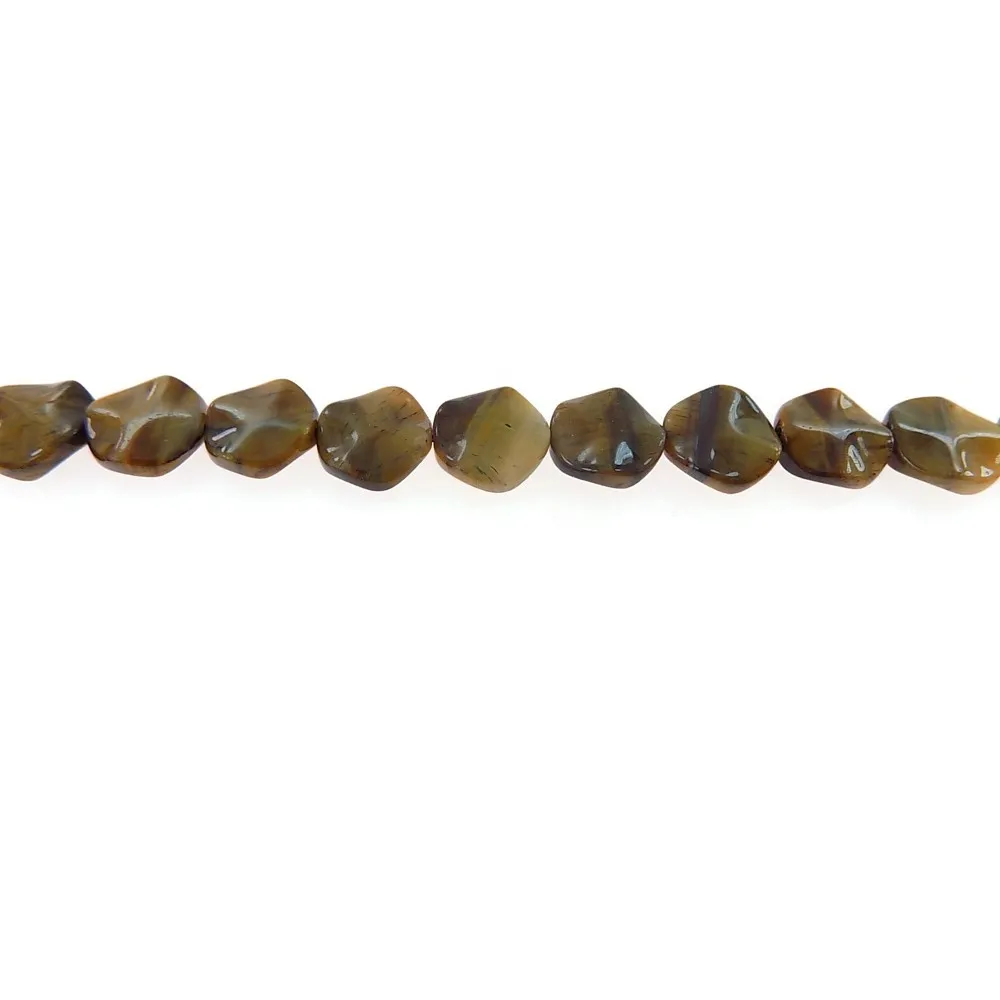 un filo di occhio di tigre tondo ondulato diametro 15 mm.