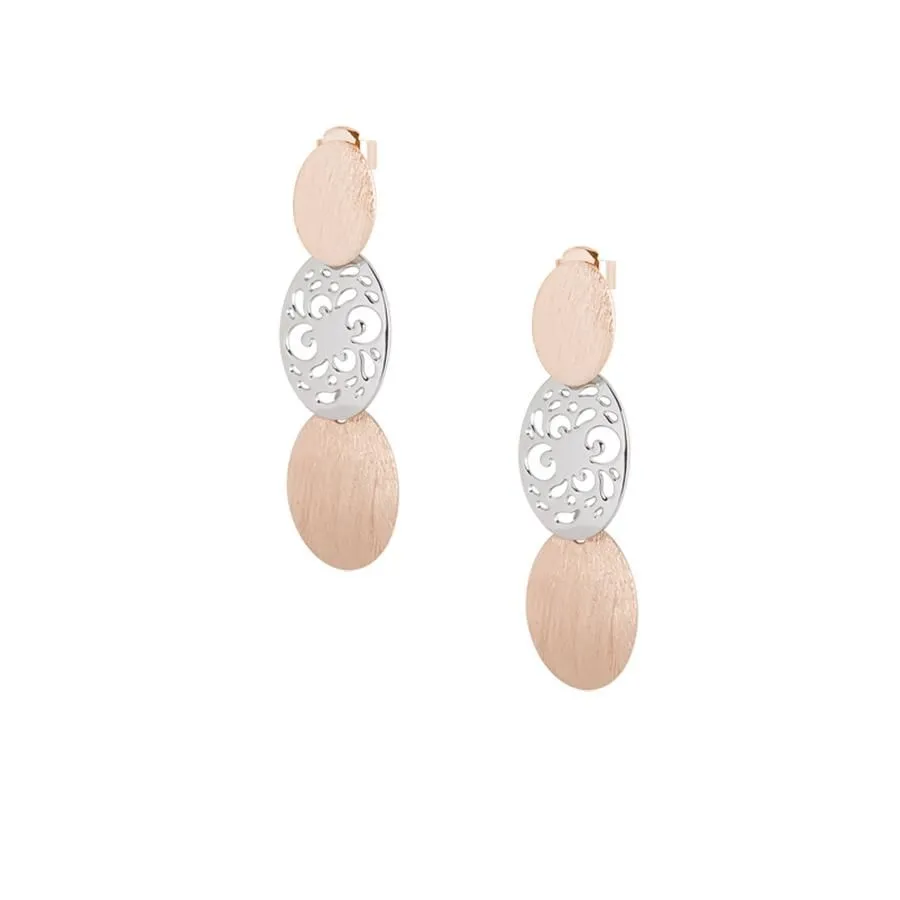 Orecchini bicolor con ovali pendenti